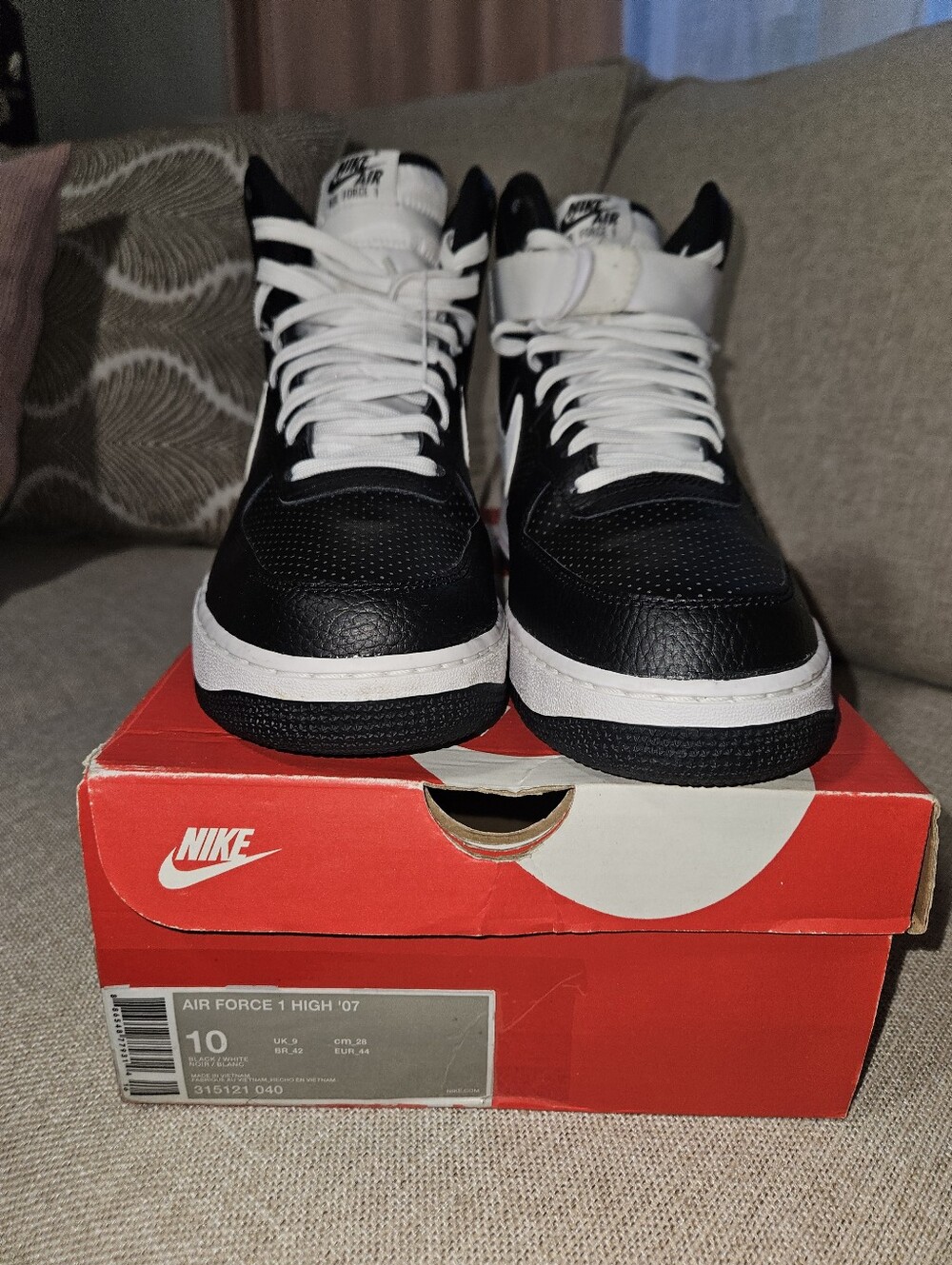 Nike Air Force High-Top Sneakers in Black and White